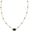 Kendra Scott Gold-tone Mini Elisa Enamel Frame Short Pendant Necklace, 15" + 4" Extender In Gold Blac