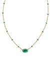 Kendra Scott Gold-tone Mini Elisa Enamel Frame Short Pendant Necklace, 15" + 4" Extender In Gold Emera