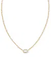 Kendra Scott Gold-tone Mini Elisa Enamel Frame Short Pendant Necklace, 15" + 4" Extender In Gold White