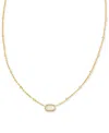 Kendra Scott Gold-tone Mini Elisa Enamel Frame Short Pendant Necklace, 15" + 4" Extender In Ivory Mother Of Pearl