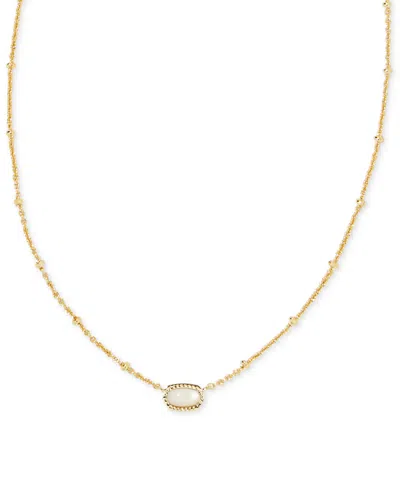 KENDRA SCOTT GOLD-TONE MINI ELISA ENAMEL FRAME SHORT PENDANT NECKLACE, 15" + 4" EXTENDER