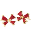 Kendra Scott Gold-tone Mixed Metal Drusy & Cultured Freshwater Pearl (2mm) Bow Stud Earrings In Gold Brigh