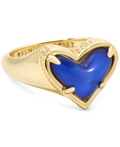 Kendra Scott Gold-tone Mood Stone Heart Statement Ring In Gold Mood