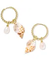 Kendra Scott Gold-tone Oleana Spotted Shell Huggie Drop Earrings In Gold