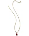 Kendra Scott Gold-tone Pave-framed Stone Pendant Necklace, 16" + 3" Extender In Berry Mica