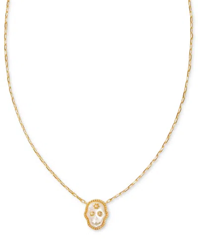 Kendra Scott Gold-tone Skeleton Short Pendant Necklace, 16" + 3" Extender In Gold Ivory