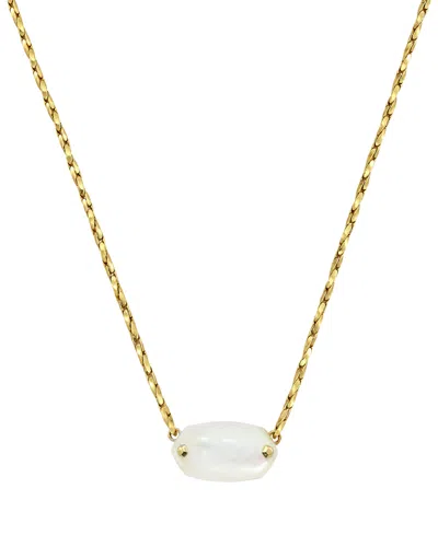 Kendra Scott Gold-tone Elisa Riveted Short Pendant Necklace In White