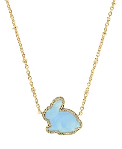Kendra Scott Gold-tone Over Bunny Short Pendant Necklace In Blue