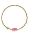 Kendra Scott Grayson Crushed Gemstone Charm Beaded Stretch Bracelet In 14k Gold Plated In Gold Azalea Illusion