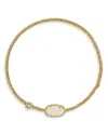 Kendra Scott Grayson Crushed Gemstone Charm Beaded Stretch Bracelet In 14k Gold Plated In Gold Iridescent Drusy