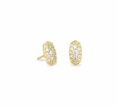 Kendra Scott Gold-tone Crystal Grayson Stud Earrings In Silver