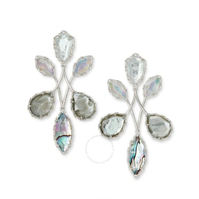 Kendra Scott Gwenyth Rhodium Plated Brass And Glass + Resin + Rock Crystal Earrings 4217705526 In Metallic