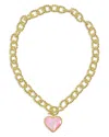 Kendra Scott Haisley Heart Rope Textured Link Pendant Necklace, 20.5 In Gold/blush