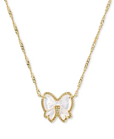 Kendra Scott Haley Bow Short Pendant Necklace, 16" + 3" Extender In Brown