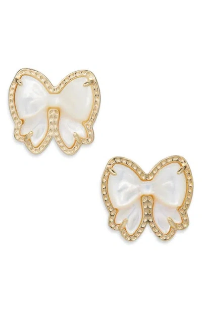 Kendra Scott Haley Bow Stud Earrings In Gold