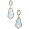 Kendra Scott Hallie Convertible Drop Earrings In Gold Sky Blue Pearl