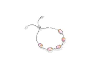 Kendra Scott Hallie Delicate Chain Bracelet Bracelet Silver Sunrise Watercolor Illusion: One Size In Neutral