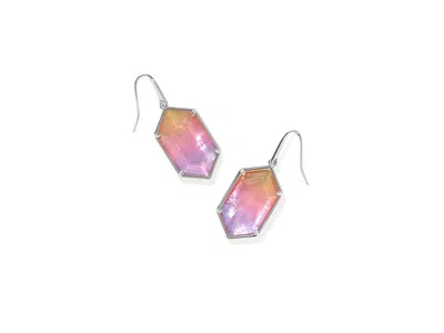 Kendra Scott Hallie Drop Earrings Earring Silver Sunrise Watercolor Illusion: One Size In Purple