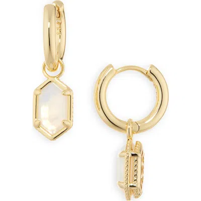 Kendra Scott Hallie Drop Hoop Earrings In Gold Opalite Illusion
