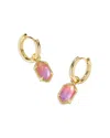 Kendra Scott 14k Gold-plated Hallie Huggie Earrings In Pink/gold