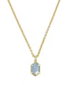 Kendra Scott Hallie Short Pendant Chain Necklace In Blue/gold