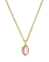 Kendra Scott Hallie Mother Of Pearl Pendant Necklace In Gold Tone, 18 In Gold Sunrise Watercolor Illusion