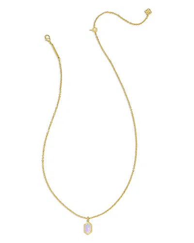 KENDRA SCOTT HALLIE MOTHER OF PEARL PENDANT NECKLACE IN GOLD TONE, 18