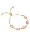 Kendra Scott Hallie Mother Of Pearl Slider Bracelet In Pink/gold