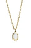 Kendra Scott Hallie Short Pendant Chain Necklace In Gold Opalite Illusion