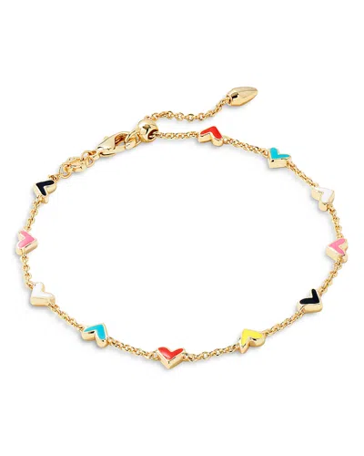 KENDRA SCOTT HAVEN MULTICOLOR HEART CHAIN BRACELET