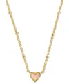 Kendra Scott Heart Adjustable Pendant Necklace In Rose Quartz