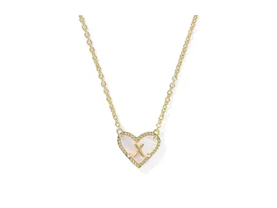 Kendra Scott Heart Letter A Short Pendant In Orange