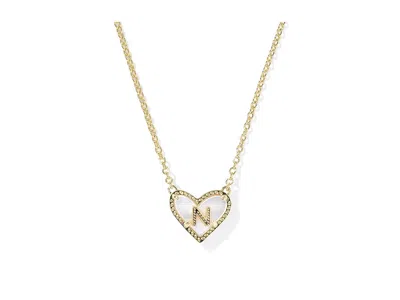Kendra Scott Heart Letter Gold Short Pendant In Orange