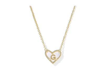 Kendra Scott Heart Letter Gold Short Pendant In Pink
