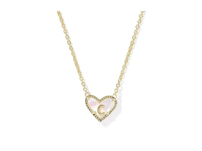 Kendra Scott Heart Letter Gold Short Pendant In Transparent