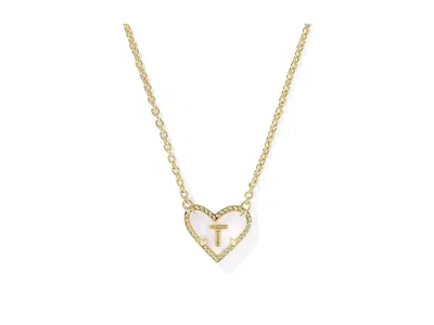 Kendra Scott Heart Letter Gold Short Pendant In White