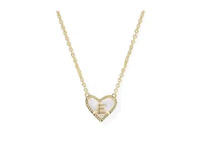 Kendra Scott Heart Letter Gold Short Pendant In White