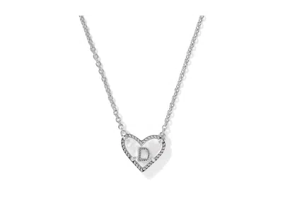 Kendra Scott Heart Letter Silver Short Pendant In Green