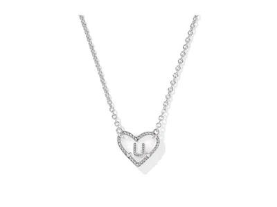 Kendra Scott Heart Letter Silver Short Pendant In Neutral