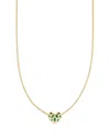 Kendra Scott Holland 14k Gold Plated Mixed Cut Stone Heart Pendant Necklace, 19 In Gold/green