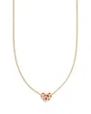 Kendra Scott Holland 14k Gold Plated Mixed Cut Stone Heart Pendant Necklace, 19 In Gold/pink