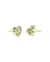 Kendra Scott Holland 14k Gold Plated Mixed Cut Stone Heart Stud Earrings In Gold/green