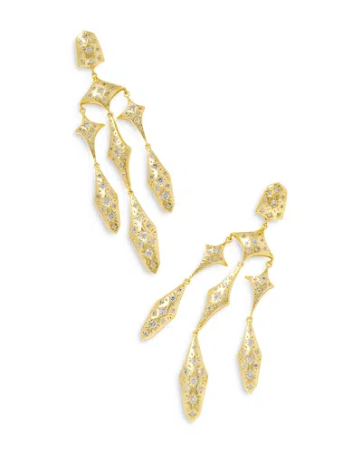 Kendra Scott Holland Pave Star Statement Earrings In 14k Gold Plated