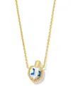 Kendra Scott Imitation Pearl 14k Gold-tone Over Brass Pendant Necklace In Gold