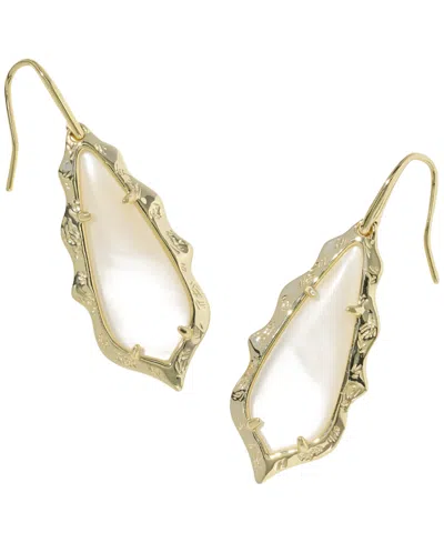 Kendra Scott Imitation Pearl And 14k Gold Over Brass Adriana Scallop Frame Drop Earrings