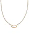 Kendra Scott Imitation Pearl & Crystal Elisa Tennis Necklace In Gold