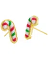 Kendra Scott Enamel & Mother Of Pearl Candy Cane Stud Earrings In Gold