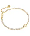 Kendra Scott Imitation Pearl Emilie Tennis Bracelet In Gold