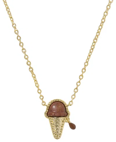 Kendra Scott Imitation Pearl Ice-cream Short Pendant Necklace In Gold