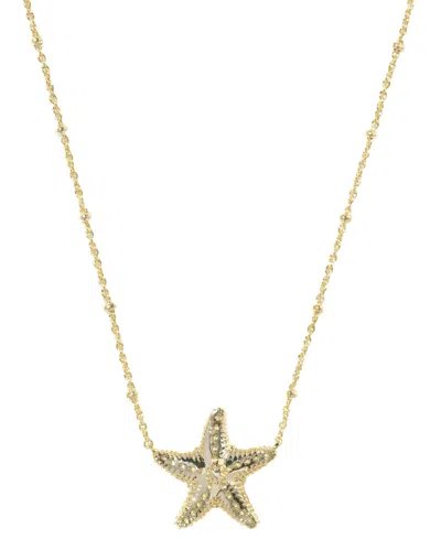 Kendra Scott Imitation Pearl Parker Starfish Short Pendant Necklace In Gold